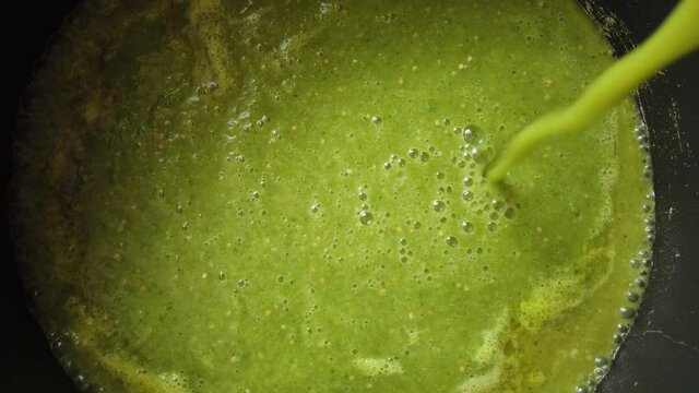 Mexican green sauce at the kitchen