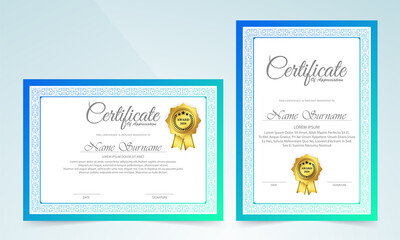 classic certificate with frame design