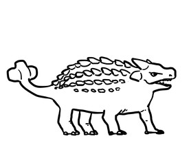 Simple ankylosaurus line art illustration