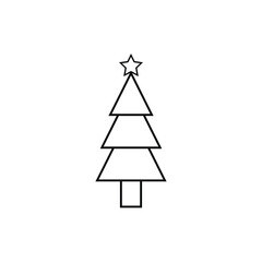 Christmas tree line icon, decorated conifer outline and filled vector sign, linear and full pictogram isolated on white, logo illustration