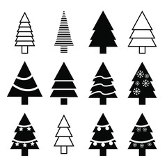 Christmas tree illustration set.  Vector EPS 10