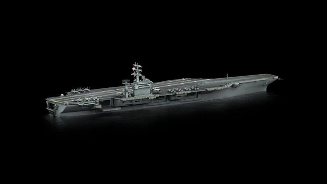 Demonstration of the aircraft carrier. High Quality seamless loop in ProRes 4444 codec with alpha channel.
