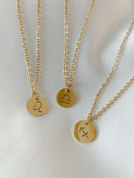 Leo, Libra, Sagittarius Zodiac Necklaces