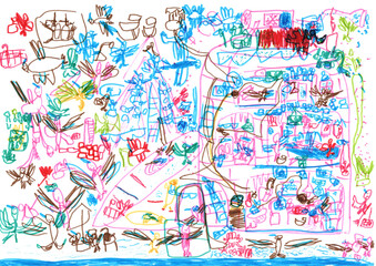 bees home,Children hand drawn illustration