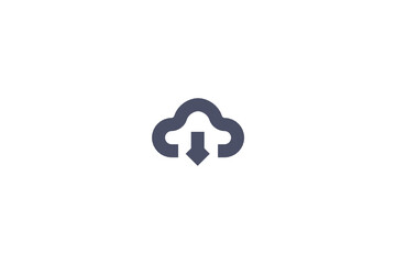 Cloud Download Database Network Fun Playful Bold Icon