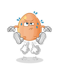 egg  fart jumping illustration. character vector