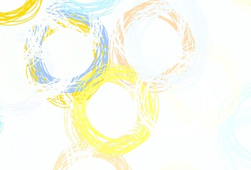 Obraz premium Light Blue, Yellow vector background with bubbles.