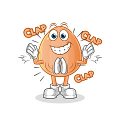  egg applause illustration. character vector