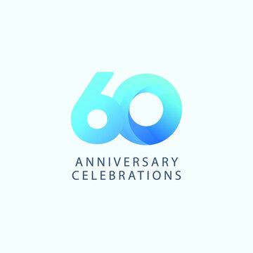 60 years anniversary design template.