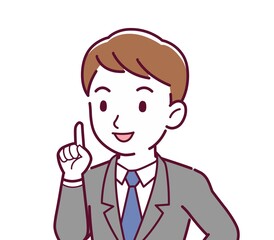 Young male employee in a gray suit