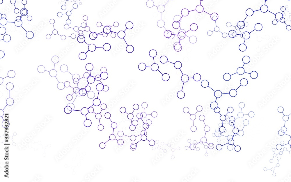 Wall mural light pink, blue vector pattern with artificial intelligence network.