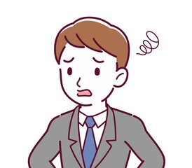 Young male employee in a gray suit