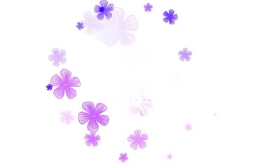 Fototapeta na wymiar Light Purple, Pink vector abstract background with flowers.