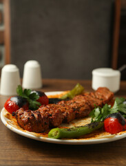Traditional Turkish meal (Adana Kebap)