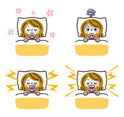 快眠　不眠　歯ぎしり　いびき　女性