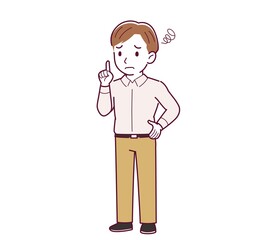 Young man in a pink Y-shirt