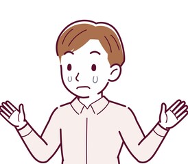 Young man in a pink Y-shirt