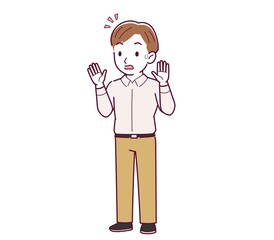 Young man in a pink Y-shirt