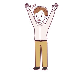 Young man in a pink Y-shirt