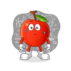 Cherry thinking hard vector. cartoon character
