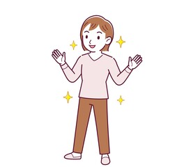 Pretty girl in pink sweater