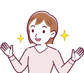 Pretty girl in pink sweater