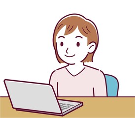 Young woman using a personal computer