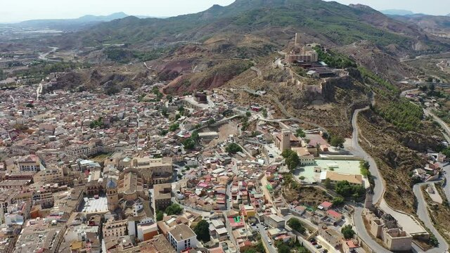Scenic view of the city of Lorca. Province of Murcia. Spain. High quality 4k footage