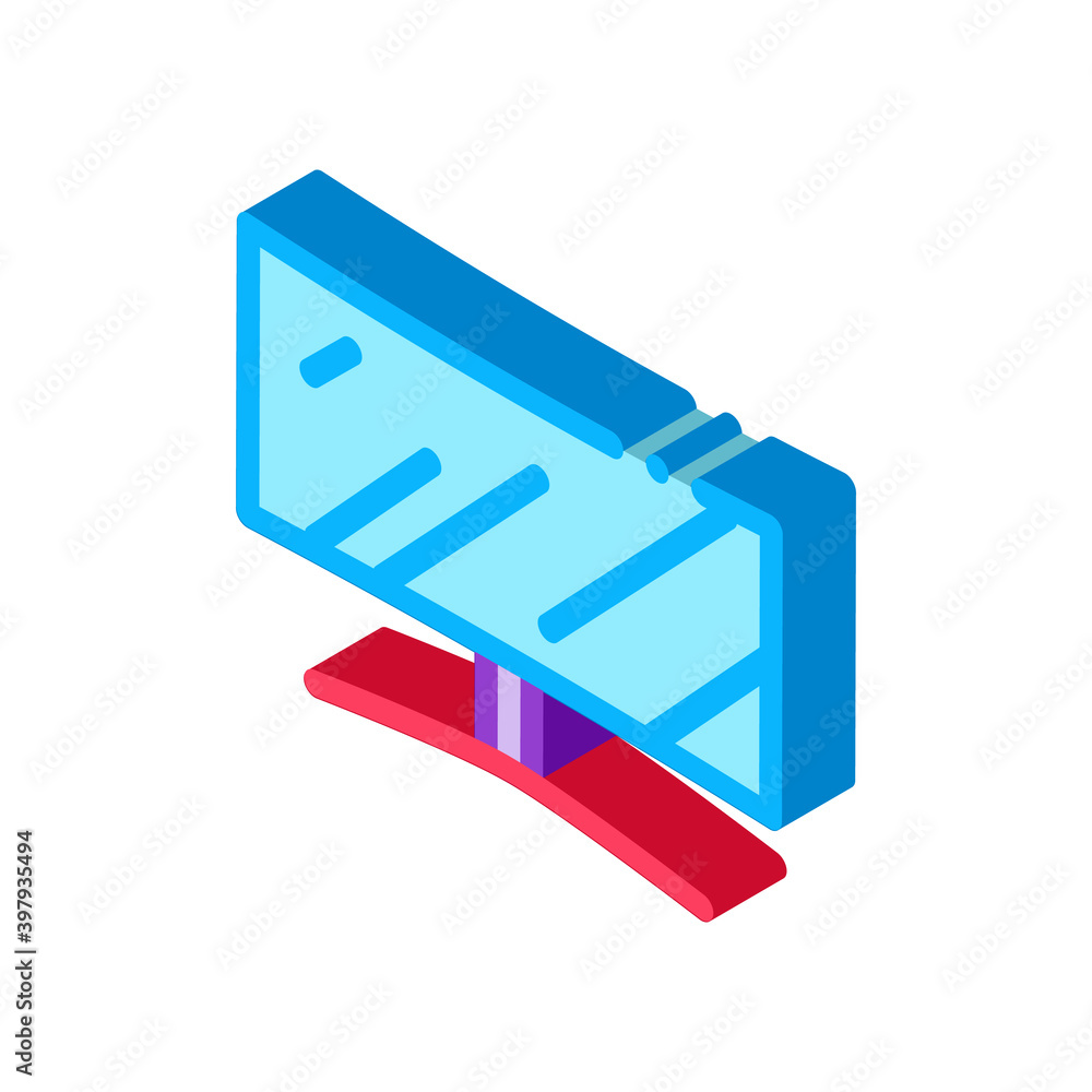 Poster monitor screen computer color icon vector. isometric monitor screen computer sign. color isolated sy