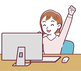 Young woman using a personal computer