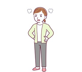 Woman in a yellow-green cardigan