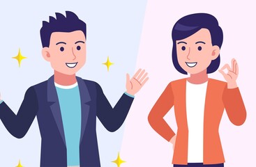 Young and healthy men and women with background