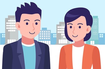 Young and healthy men and women at city