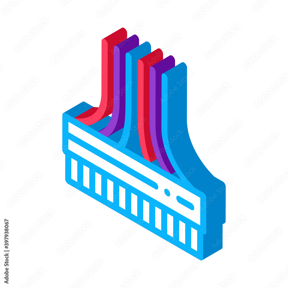 Poster computer wires color icon vector. isometric computer wires sign. color isolated symbol illustration