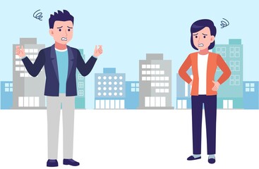 Young and healthy men and women at city