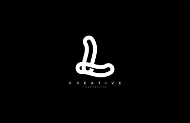 Fototapeta premium Initial Letter L Linear Outline Logogram