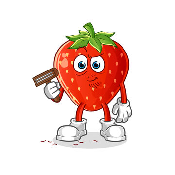 recommend clip art: strawberry shave facial hair vector. cartoon character