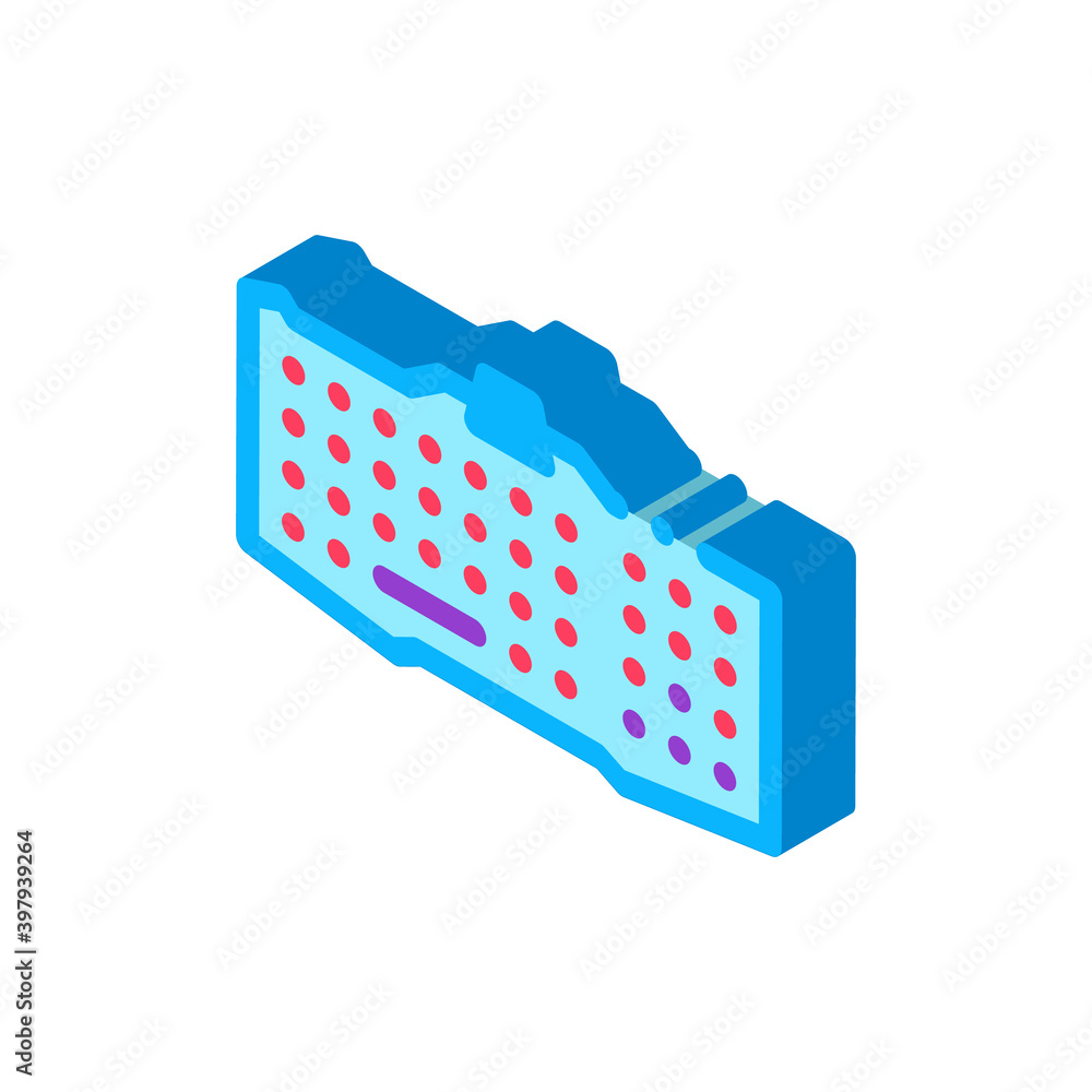 Poster keyboard computer color icon vector. isometric keyboard computer sign. color isolated symbol illustr