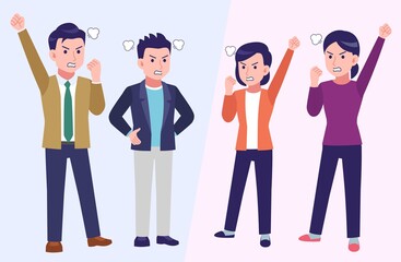 Four young and healthy men and women