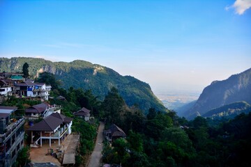 Scenics view of a hill tribe village in northern part of Thailand.  Most of villager is arabica coffee plantaion farmers.