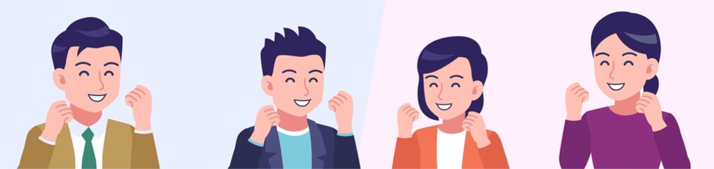 Four young and healthy men and women Horizontal size