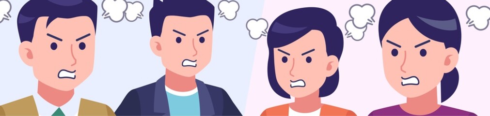 Four young and healthy men and women Horizontal size