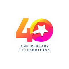 40 years anniversary design template.