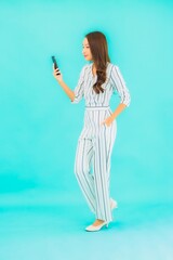 Portrait beautiful young asian woman use smart mobile phone