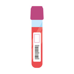 Test tube icon with barcode. Medical laboratory icon