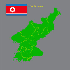 Fototapeta premium North korea green flag in abstract style. Infographic design template. Stock image. EPS 10.