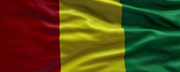 Waving flag of Guinea - Flag of Guinea - 3D flag background