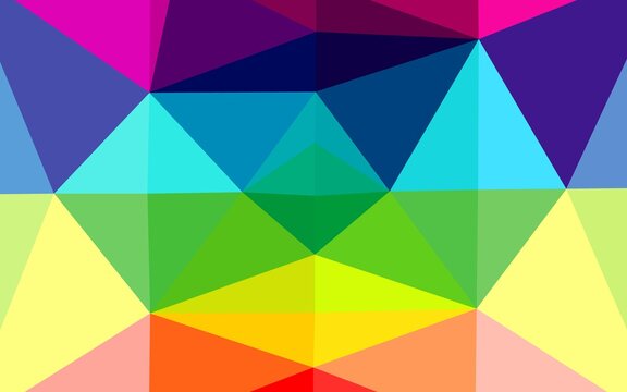 Light Multicolor, Rainbow vector shining triangular pattern. © Dmitry
