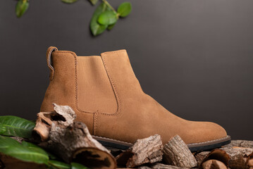 boots on a wooden background