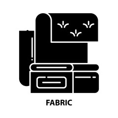 fabric icon, black vector sign with editable strokes, concept illustration